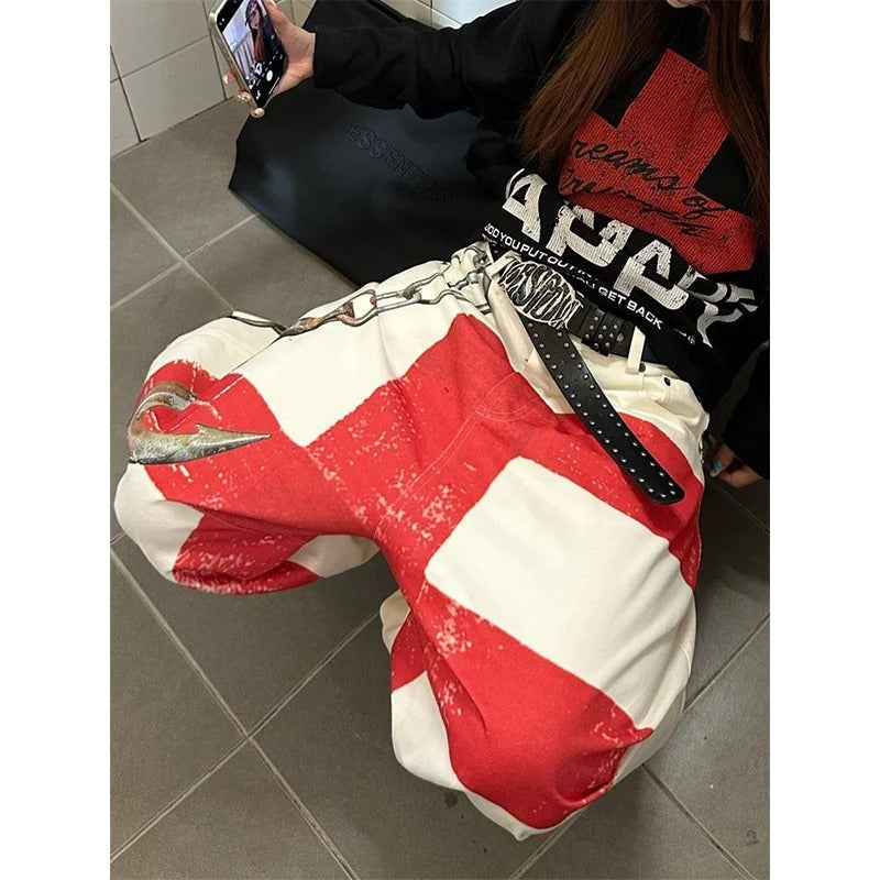 Women White Baggy Jeans Harajuku Vintage Wide Leg Denim Trousers Oversize Jeans Long Pants Japanese 2000s Style Clothes 2026