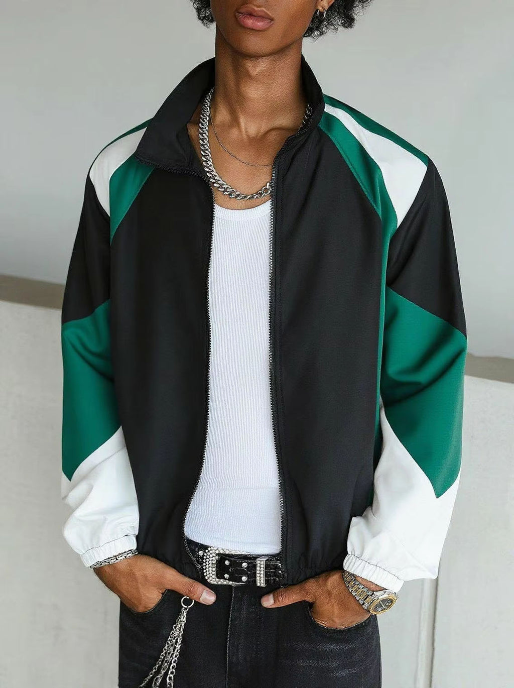 Men's color-blocked jacket, lightweight, casual, travel, windproof and wear-resistant, high-quality fabric, boyfriend gift