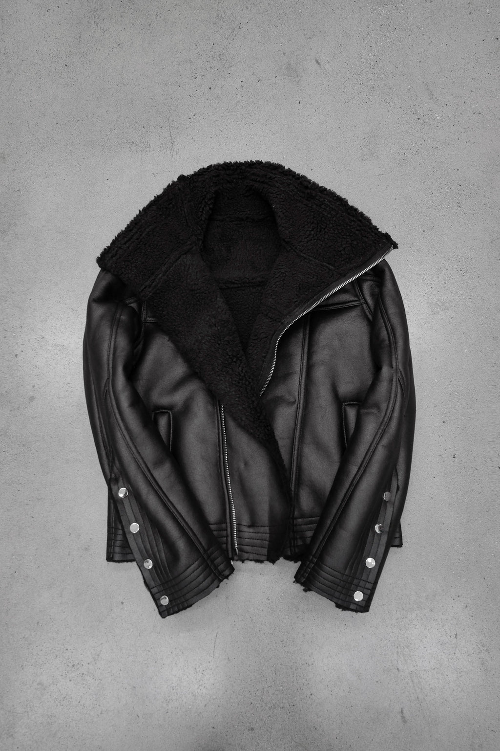 Black Shearling Leather Jacket