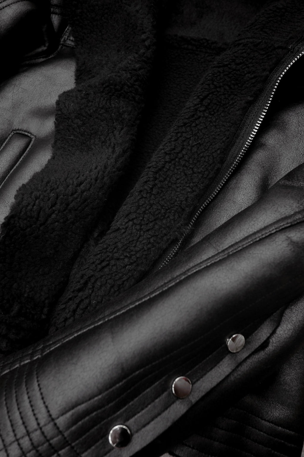 Black Shearling Leather Jacket