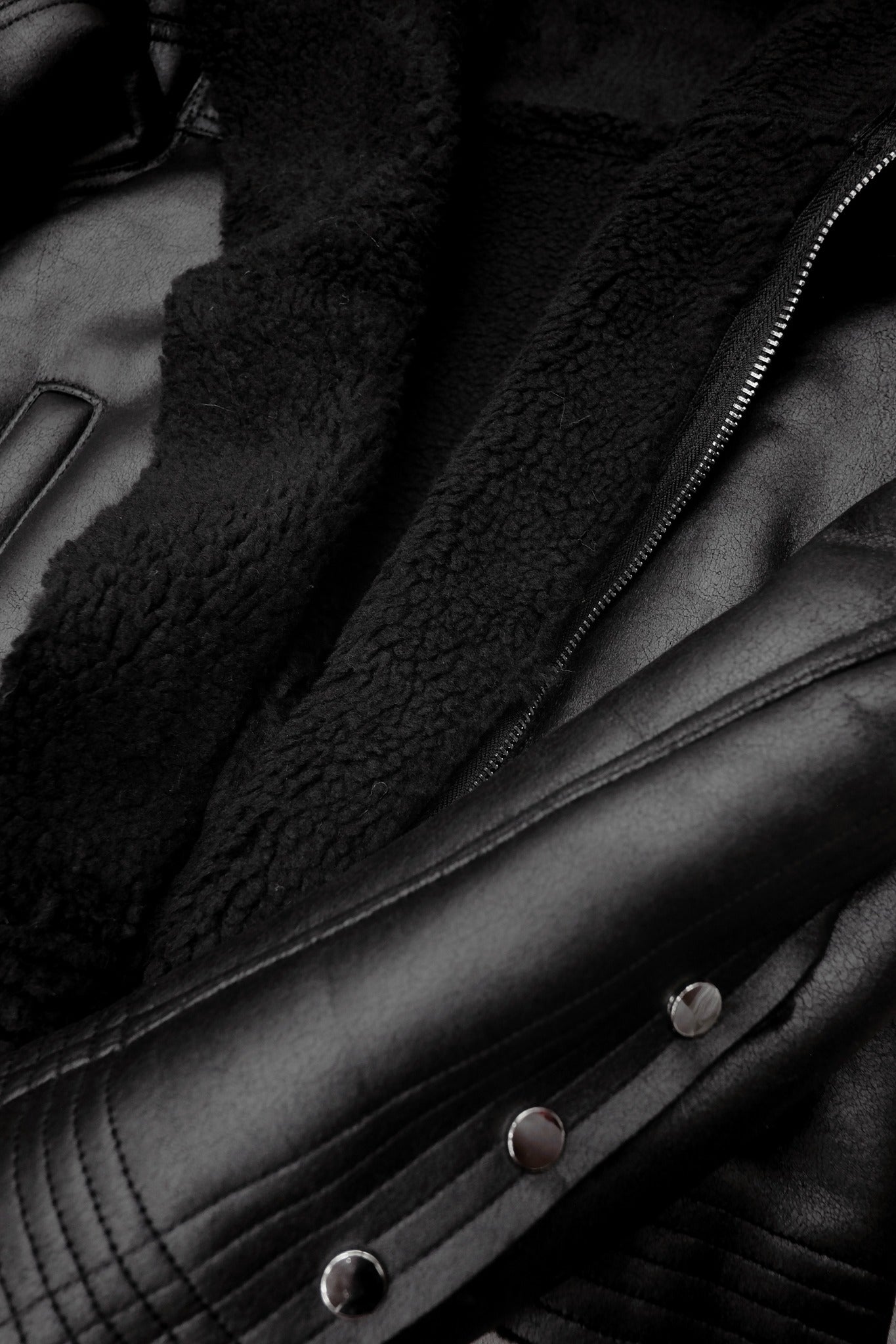 Black Shearling Leather Jacket