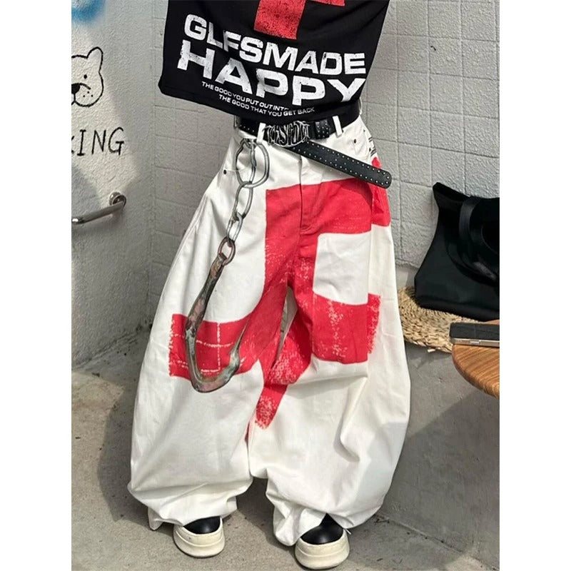 Women White Baggy Jeans Harajuku Vintage Wide Leg Denim Trousers Oversize Jeans Long Pants Japanese 2000s Style Clothes 2026