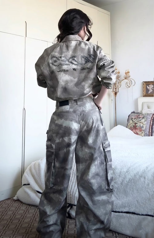 Camouflage Utility Set – Oversized Zip Jacket & Cargo Pants