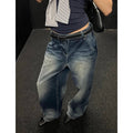 Vintage Wide-Leg Jeans Women's Loose-Fit High-Waisted Slimming Casual Straight-Leg Long Pants