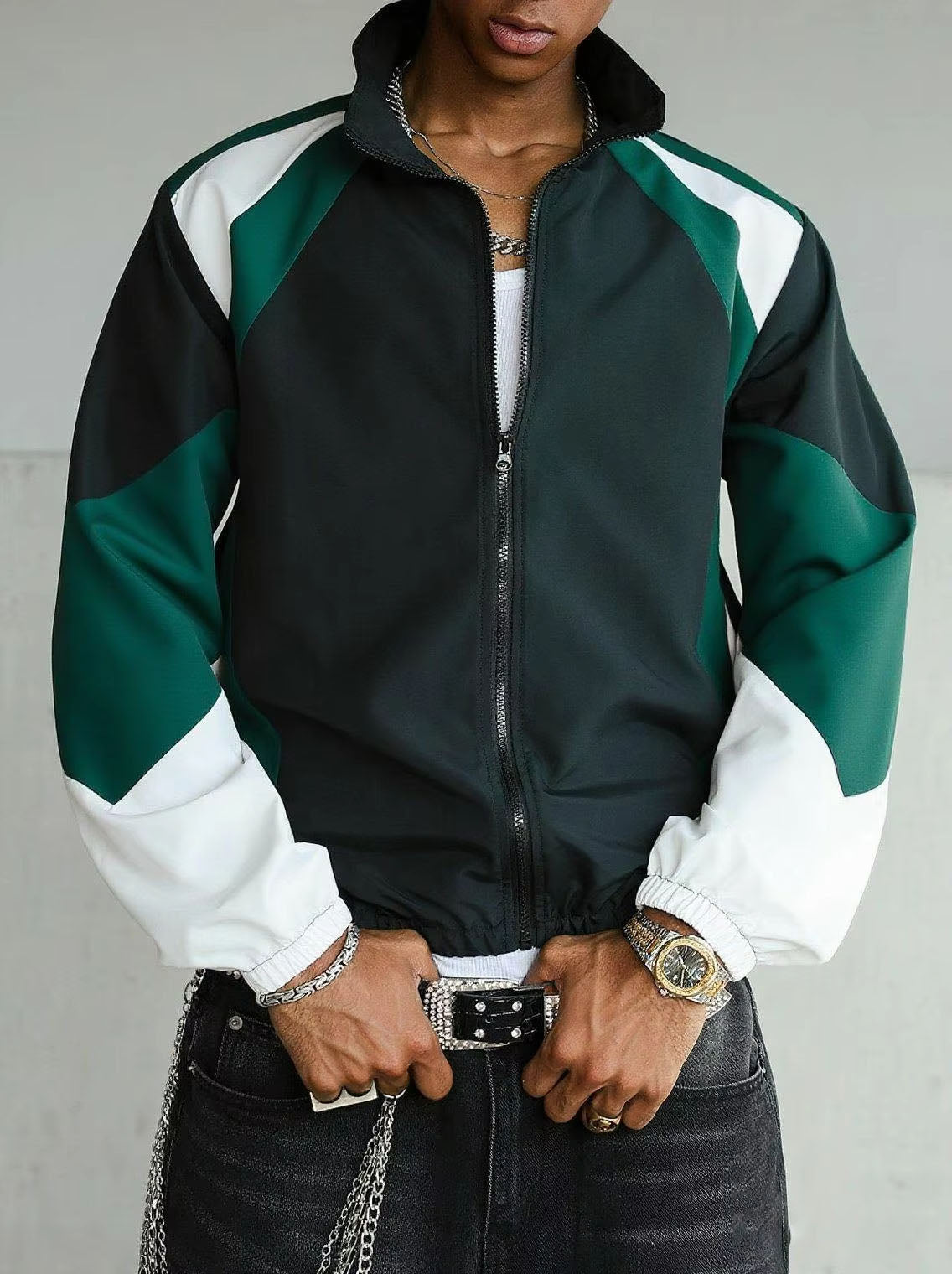 Men's color-blocked jacket, lightweight, casual, travel, windproof and wear-resistant, high-quality fabric, boyfriend gift