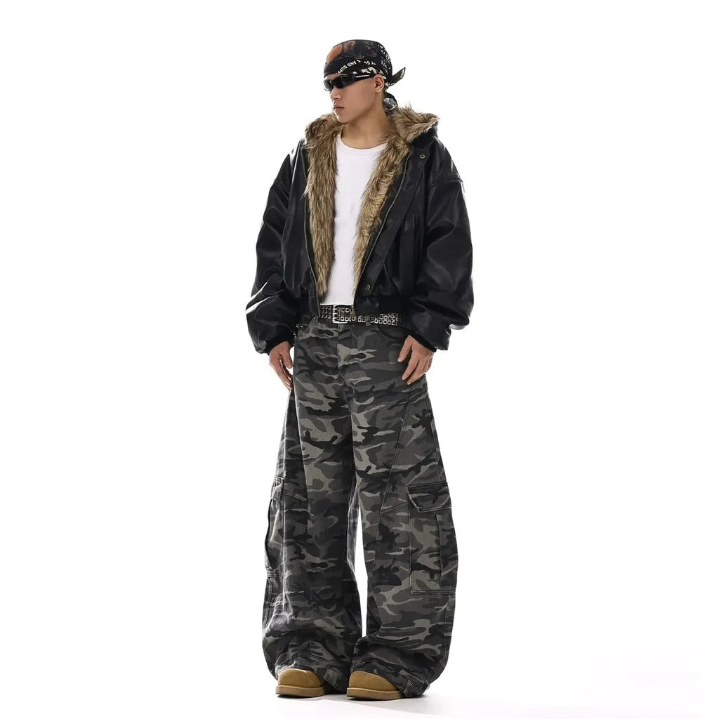 Camouflage Curved Knife Jeans Gothic Streetwear Sweatpants Graphic Baggy Casual Pants American Vintage Mens Jeans