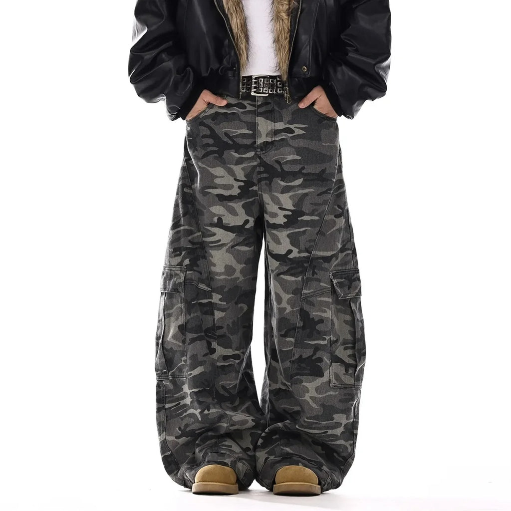 Camouflage Curved Knife Jeans Gothic Streetwear Sweatpants Graphic Baggy Casual Pants American Vintage Mens Jeans