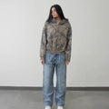 Retro Zip Up Hoodie Men Camouflage Pattern Zipper Sweatshirt High Street Hip Hop Streetwear Oversized Unisex Camo Hoodie