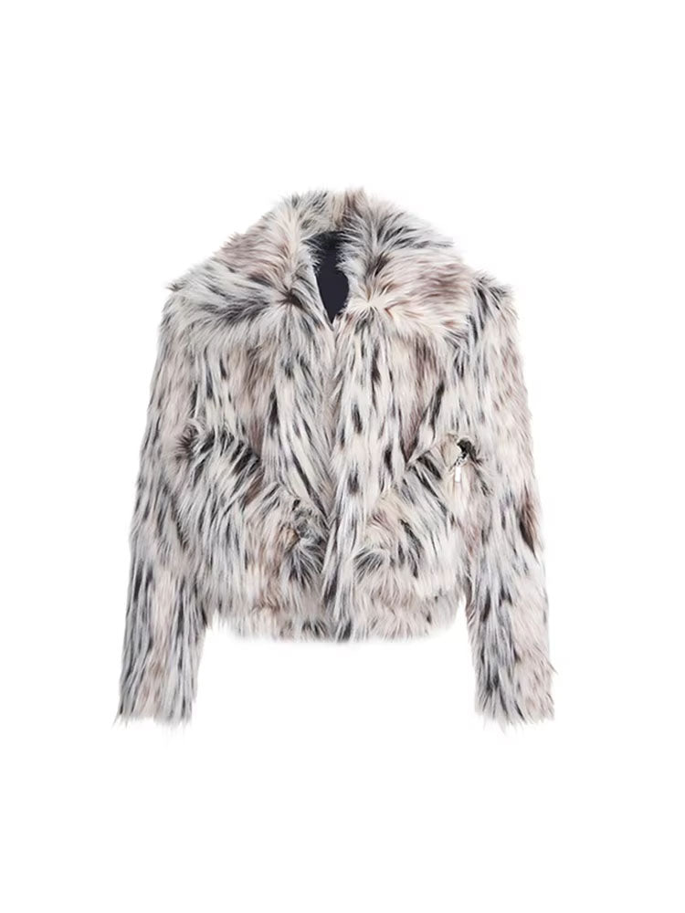 Mauroicardi Autumn Winter Cool Short Colorful Multicolored Thick Warm Hairy Faux Fur Coat Men Fluffy Jacket Streetwear