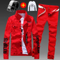 Men Slim Fit Denim Jacket Set, Slim Fit Jeans for Men, 2 Piece Streetwear Outfit, Hip Hop Casual Suit