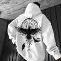2026 Totem Viking Eagle Print, Men Long-sleeve Hooded Sweatshirt Autumn Winter, Daily Outdoor Casual Street Fashion