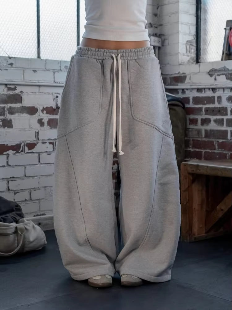 2026 Street Hip-hop Goth Harajuku Fashion Versatile Straight Wide-leg Pants Men American Retro Casual Loose Trousers Women