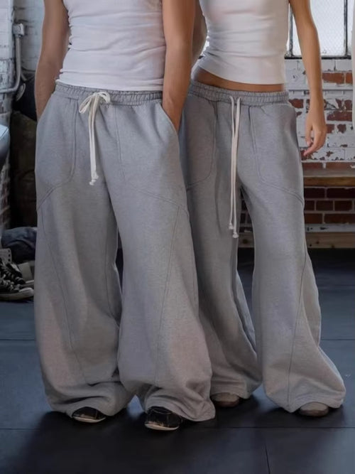 2026 Street Hip-hop Goth Harajuku Fashion Versatile Straight Wide-leg Pants Men American Retro Casual Loose Trousers Women