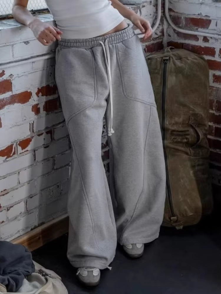 2026 Street Hip-hop Goth Harajuku Fashion Versatile Straight Wide-leg Pants Men American Retro Casual Loose Trousers Women
