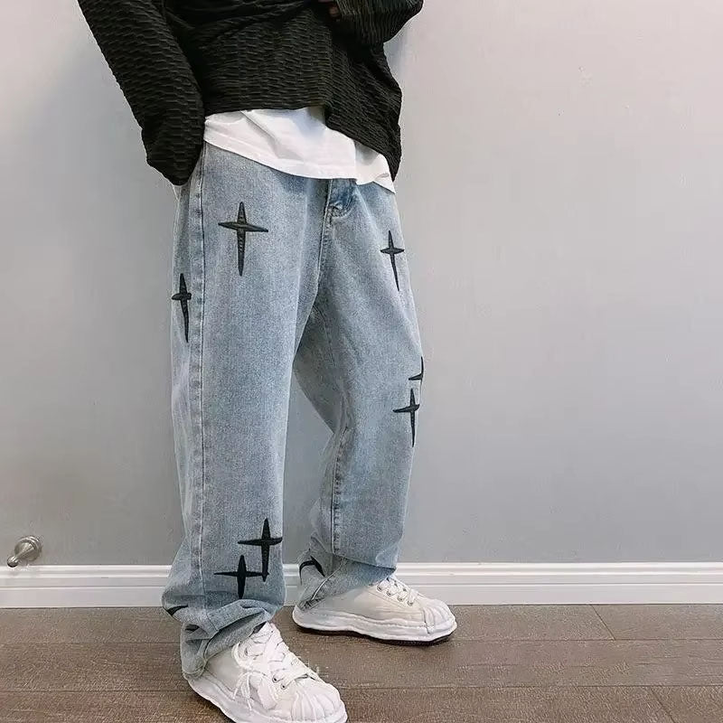 Jeans Men Wide Leg Cargo Pants Streetwear Baggy Men Korean Fashion Loose Straight Male Clothing Hip Hop Style Male Trousers