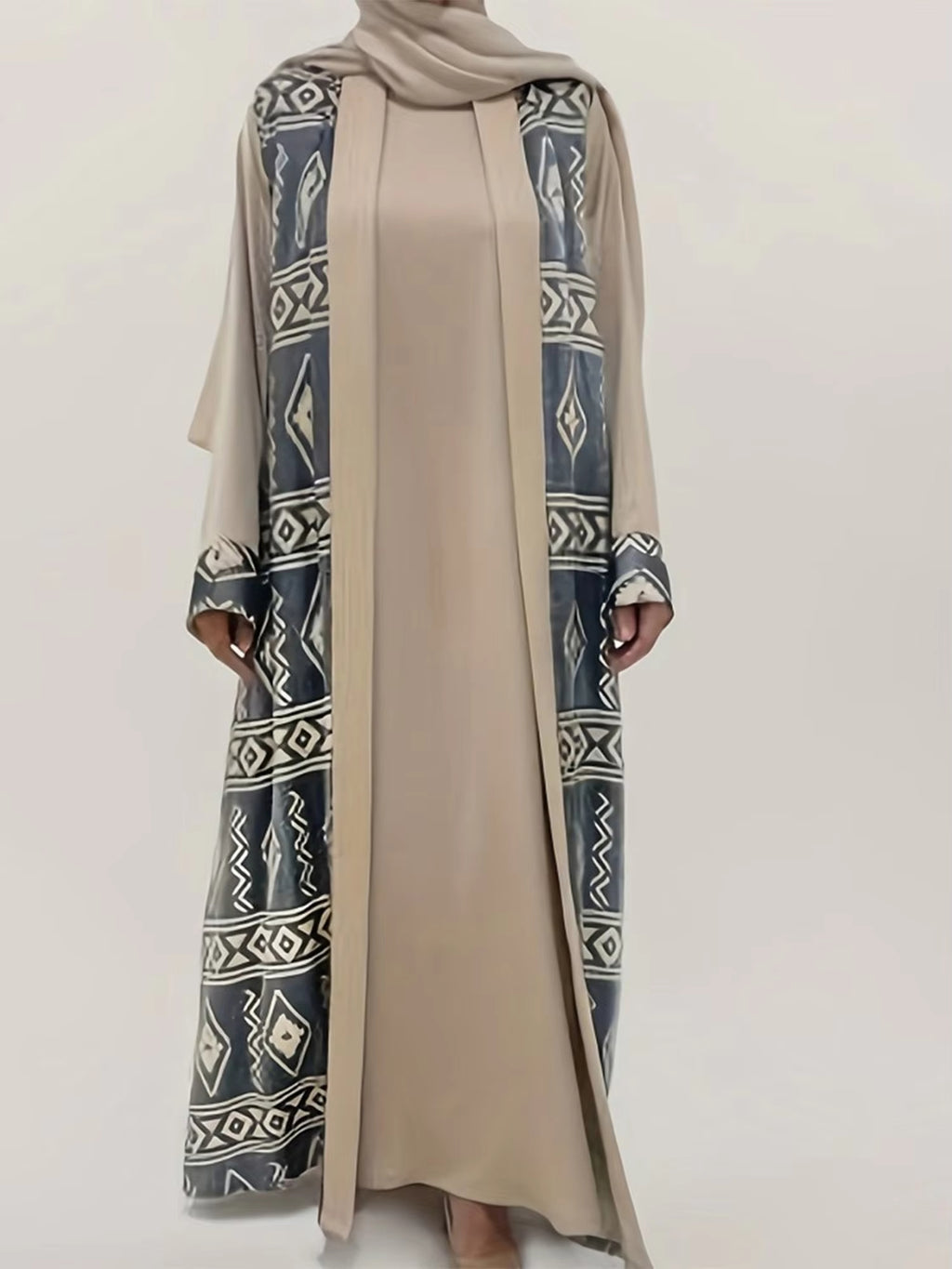 Elegant Floral Embroidered Abaya Maxi Dress with Belt and Flared Sleeves for Women - Stylish Middle Eastern Ramadan Outfit