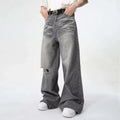 IEFB Summer Men's Wear New Jeans Straight Wide Leg Denim Pants Casual Loose Contrast Color Male Bottoms Clothing 2026 9C5977