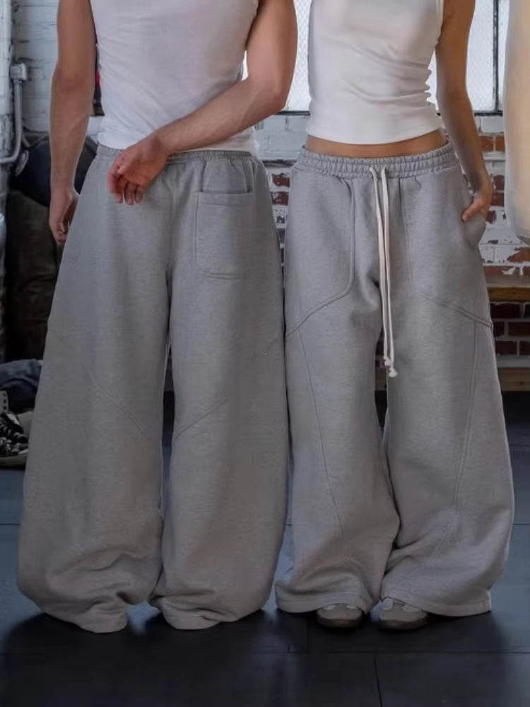 2026 Street Hip-hop Goth Harajuku Fashion Versatile Straight Wide-leg Pants Men American Retro Casual Loose Trousers Women