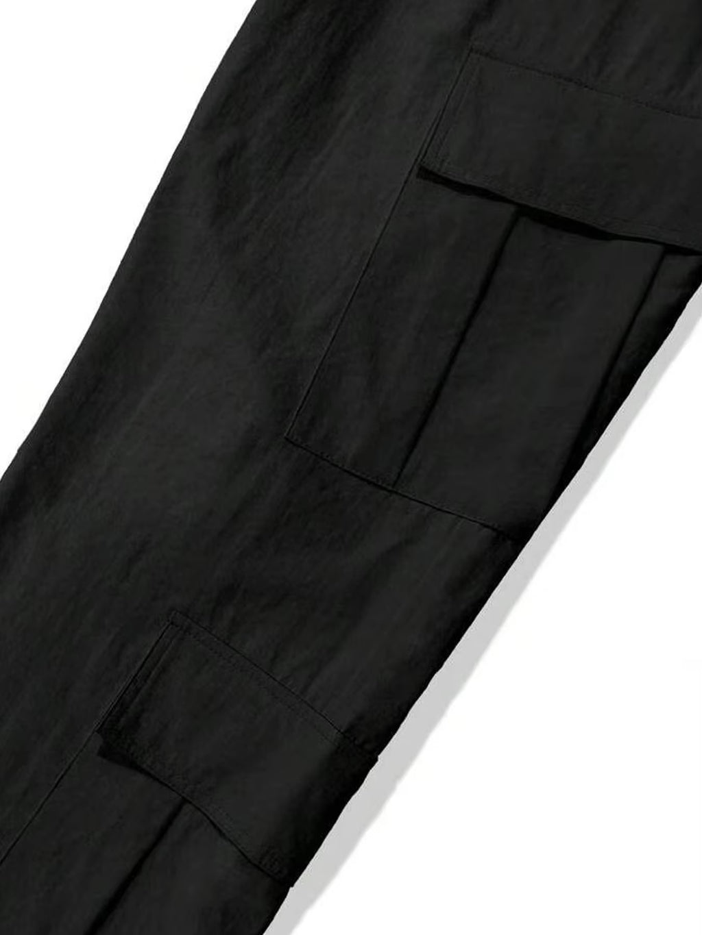 Men's Spring and Autumn Multi-Pocket Cargo Pants with Elastic Waistband and Drawstring Adjustment, Solid Color Multi-Pocket