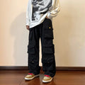 Cargo Pants Multi-pockets Tooling Pant Harajuku Men's Vintage Loose Wide Leg Pants Streetwear Casual Hip-hop Mopping Trousers