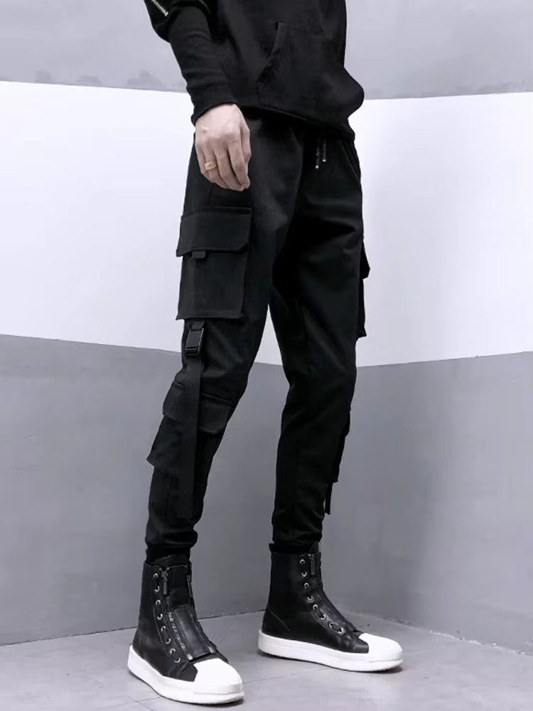 New 2026 Black Cargo Pants Men Summer Hip Hop Streetwear Harajuku Pockets Harem Trousers Joggers Pant Man and Women