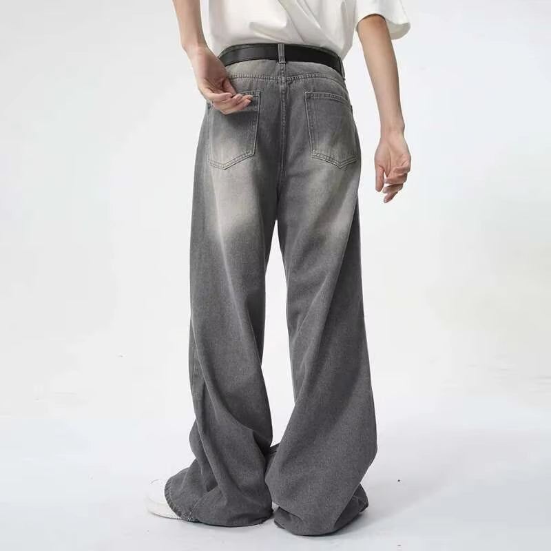 IEFB Summer Men's Wear New Jeans Straight Wide Leg Denim Pants Casual Loose Contrast Color Male Bottoms Clothing 2026 9C5977