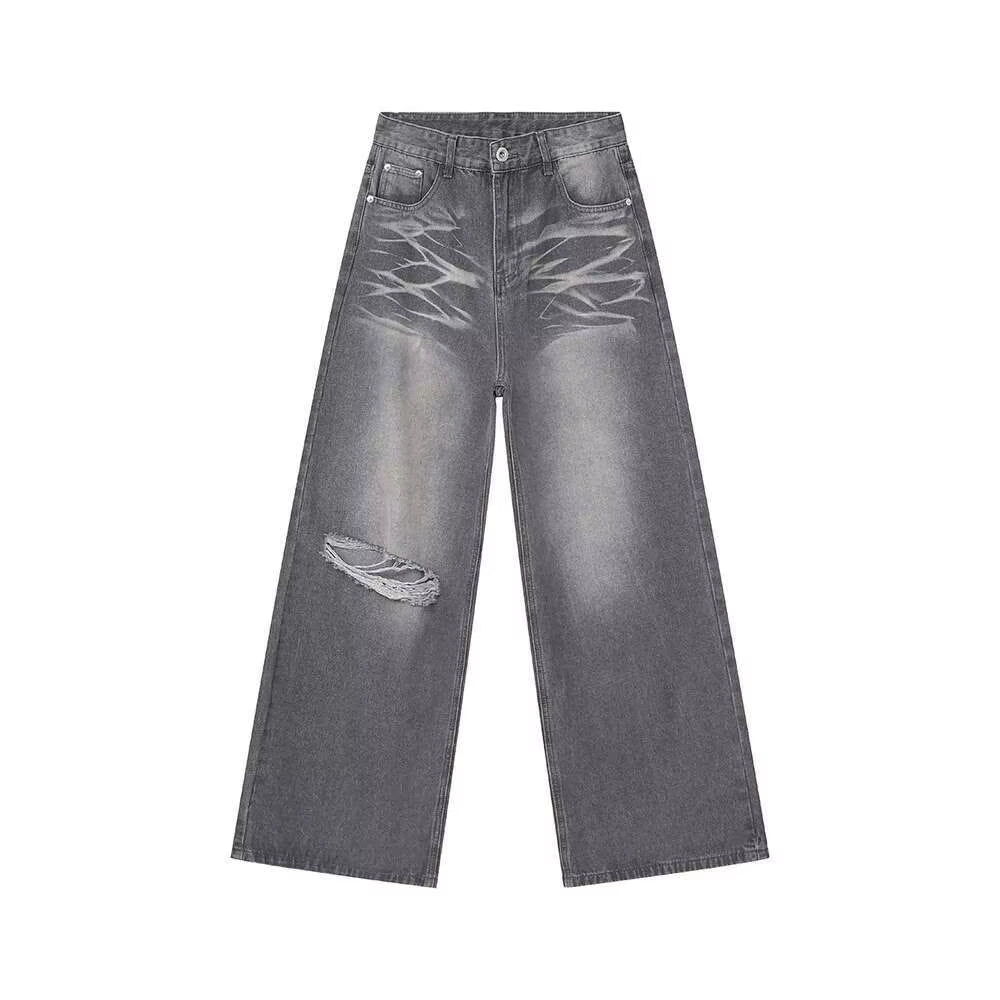 IEFB Summer Men's Wear New Jeans Straight Wide Leg Denim Pants Casual Loose Contrast Color Male Bottoms Clothing 2026 9C5977