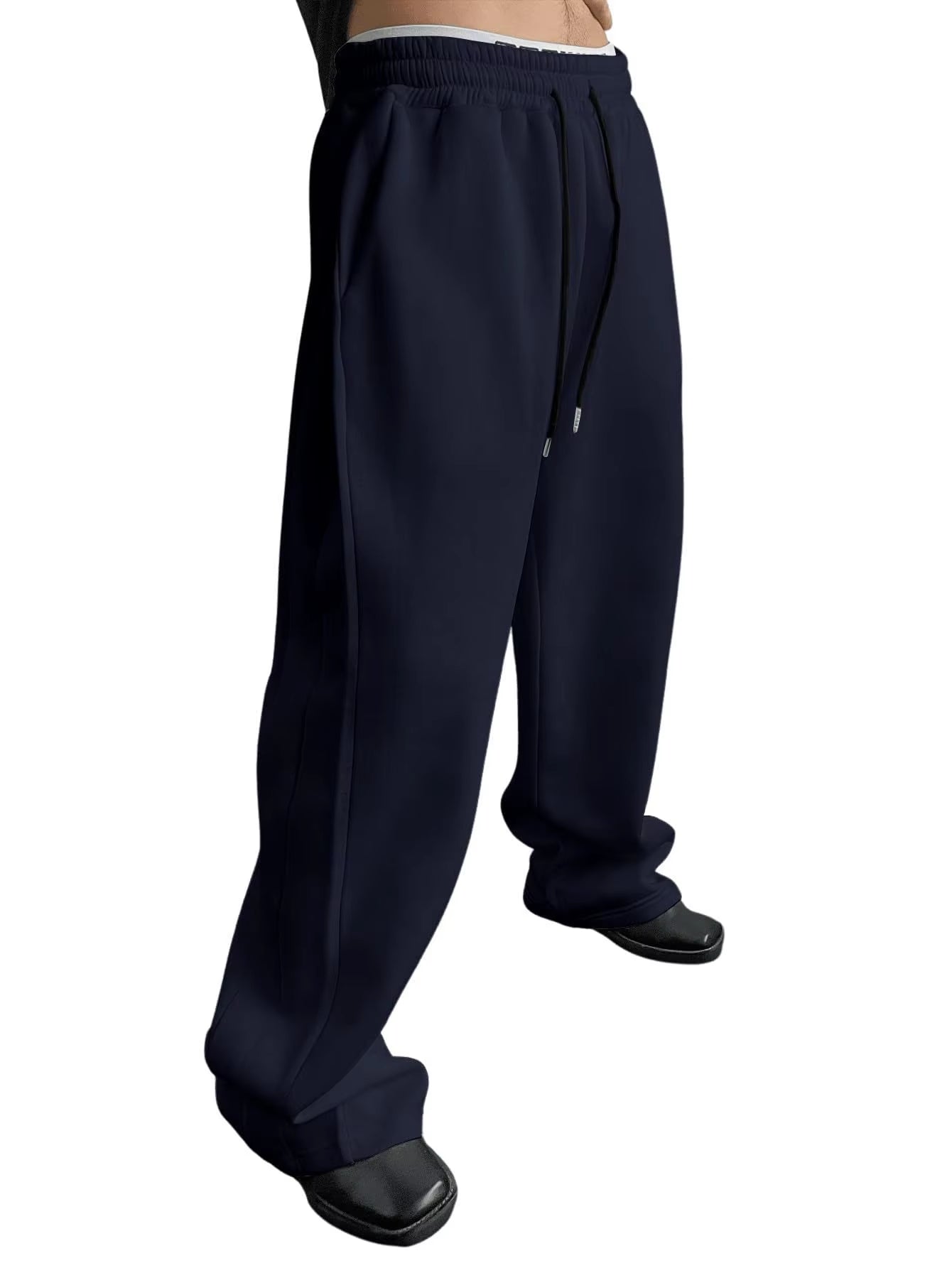 Mens Sweatpants Straight Fit Joggers for Sports and Streetwear Loose Oversized Casual Pant Drawstring Multi-pocket Men Long Pant