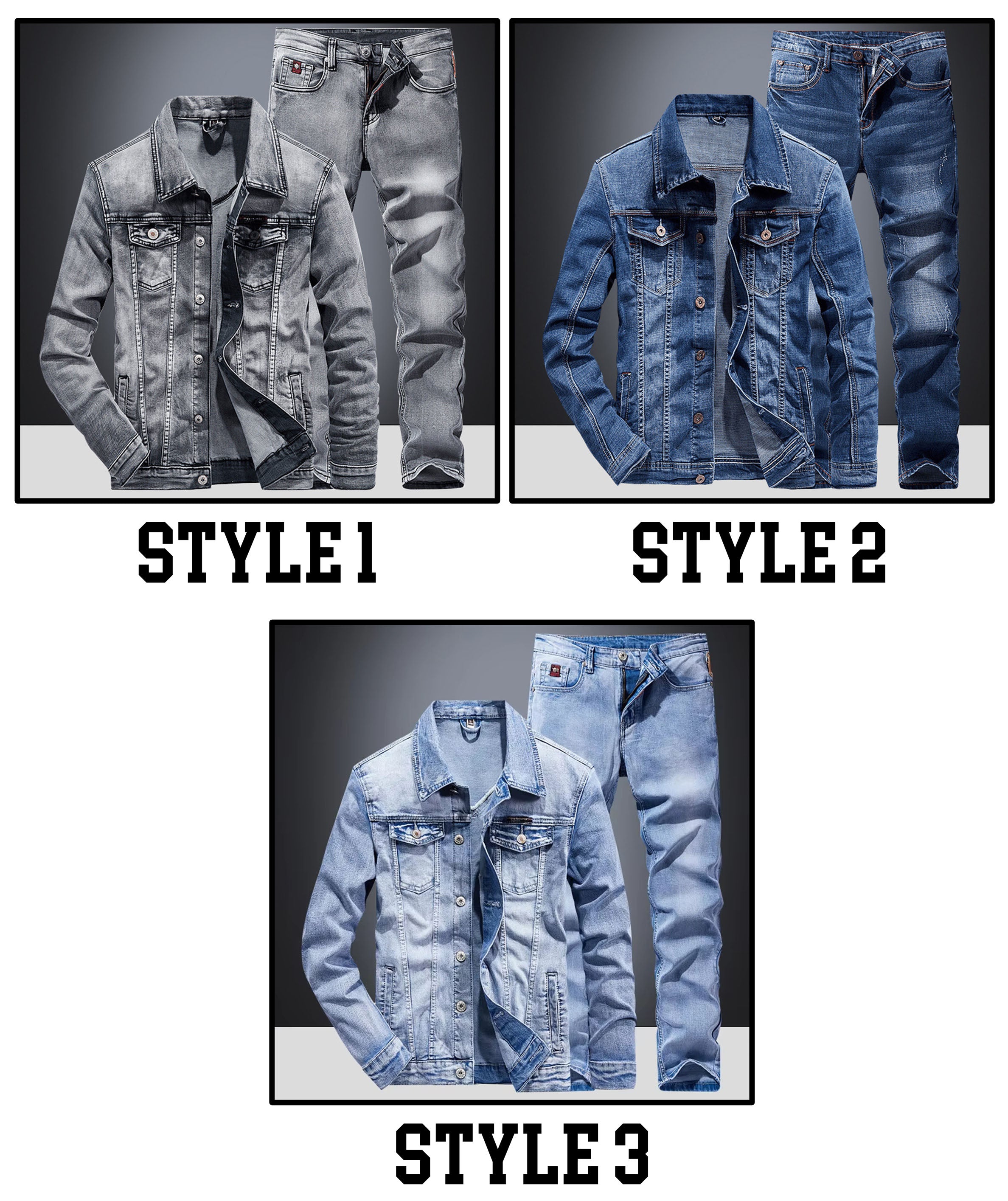 Men’s Slim Fit Denim Suit Set – Micro-Stretch Jacket & Jeans, Spring Autumn Streetwear Outfit