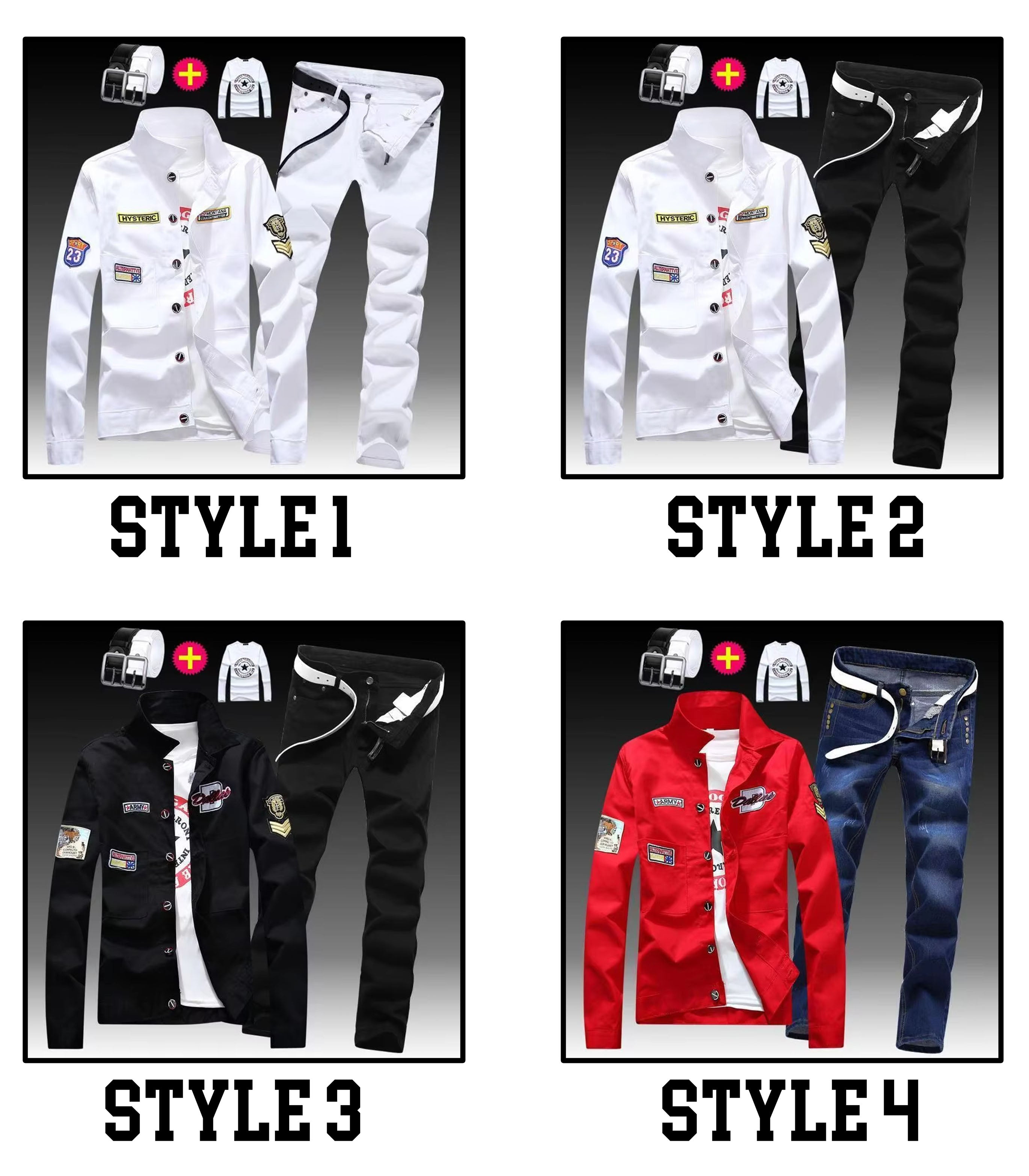 Men’s Denim Jacket & Jeans Set – Slim Fit Two Piece Outfit, Single Breasted Coat & Trousers, Casual Spring Autumn Streetwear