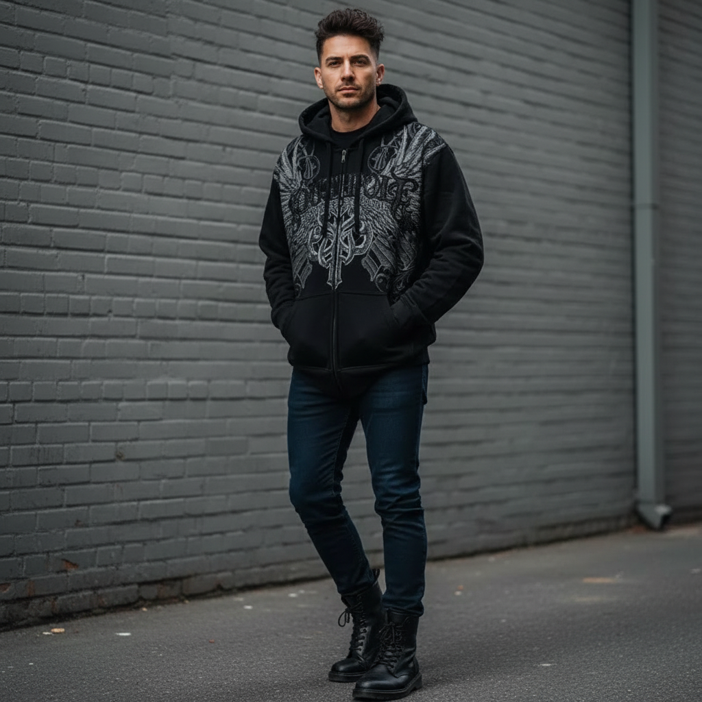 Korean Fashion Simple Gray Double Sided Oversized Zipper Hoodie Women New Harajuku Gothic Casual Joker Couple Sweatshirt