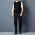Men's Casual Pants Straight Slim Fit Elastic Waist Jogger Korean Classic Blue Black Gray Male Brand Trousers Plus Size