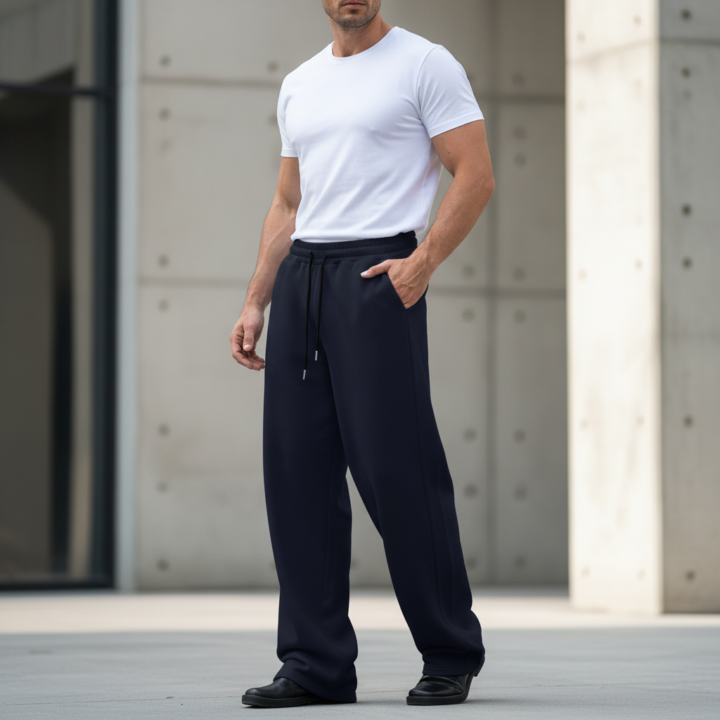 Mens Sweatpants Straight Fit Joggers for Sports and Streetwear Loose Oversized Casual Pant Drawstring Multi-pocket Men Long Pant