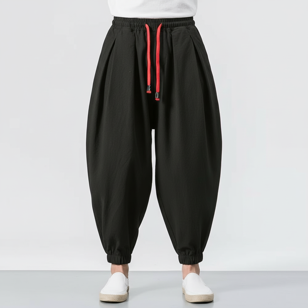 New Oversized Men Harem Pants Loose Chinese Style Cotton and Linen Sweatpants Joggers High Quality Casual Trousers Men