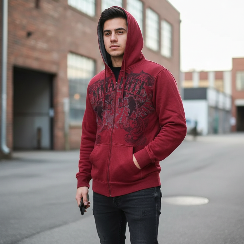 Street New Fashion Oversized Skull Print Sweater Hoodie Men Harajuku Vintage Hip Hop Popular Casual Sports Hooded Sweater