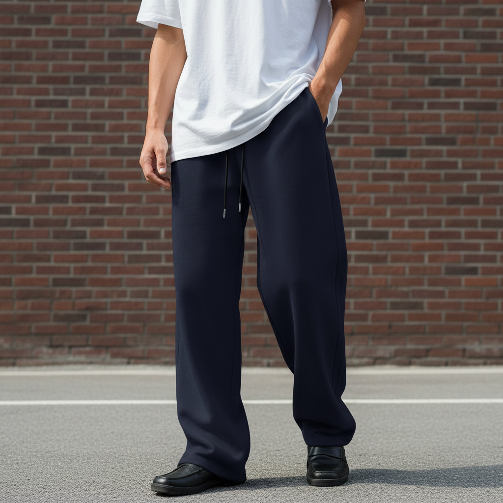 Mens Sweatpants Straight Fit Joggers for Sports and Streetwear Loose Oversized Casual Pant Drawstring Multi-pocket Men Long Pant
