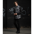 Spring Autumn New Fashion Turn-down Collar Long Sleeve Tie Dye Blouse Men's Clothing Patchwork Chain Button Korean Trend