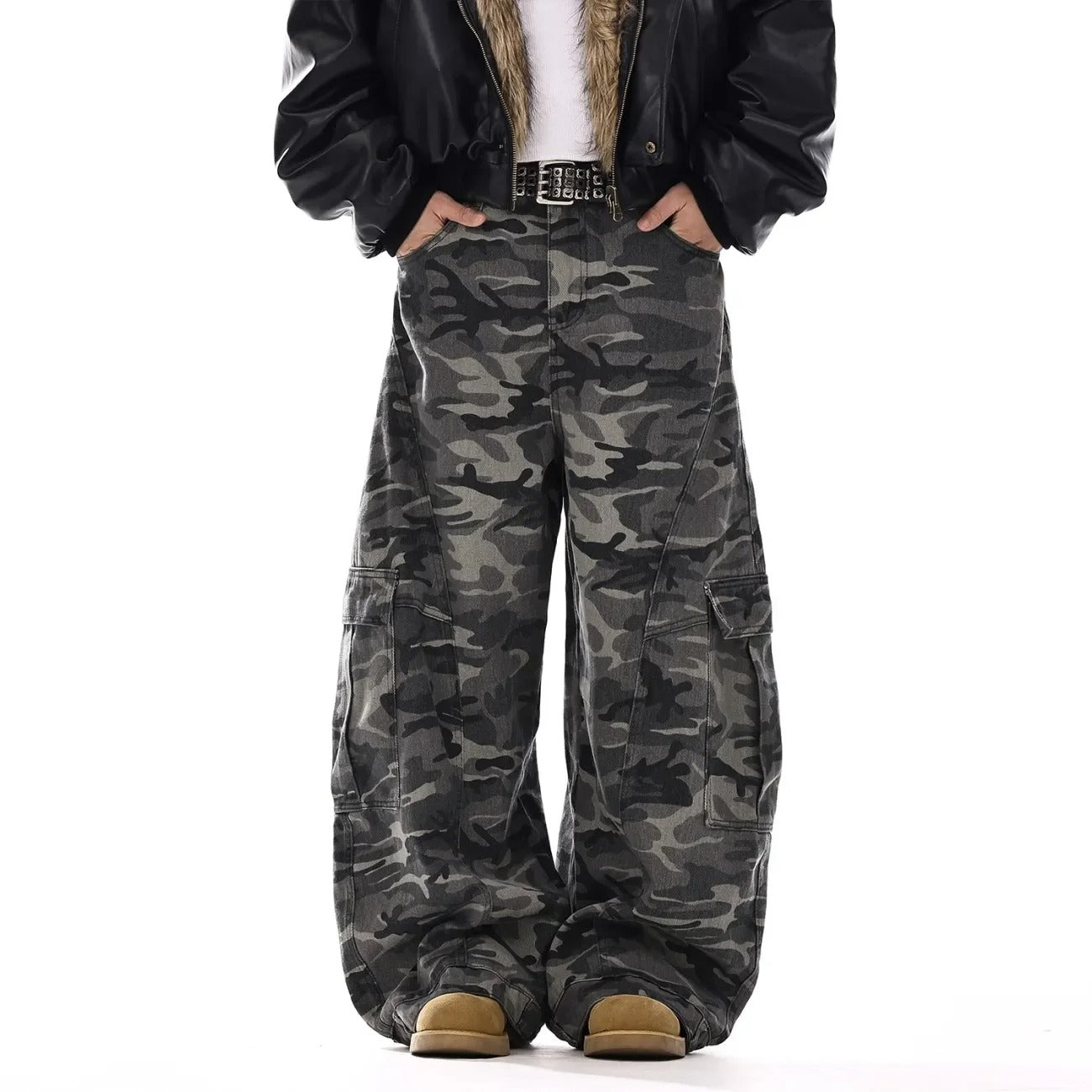Camouflage Curved Knife Jeans Gothic Streetwear Sweatpants Graphic Baggy Casual Pants American Vintage Mens Jeans