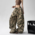 American Retro High Street Casual Overalls Camouflage Loose Wide Leg Pants For Women Hip-hop Cargo Grunge Baggy Trousers