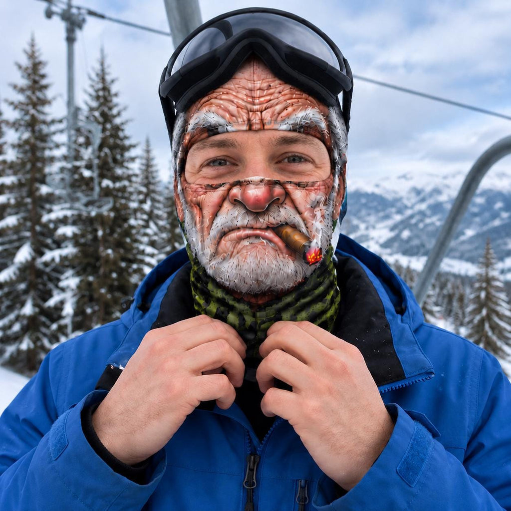 Custom Funny Face Ski Mask, Personalized Balaclava for Ski Lovers, Novelty Winter Face Covering, Birthday Gift for Skier