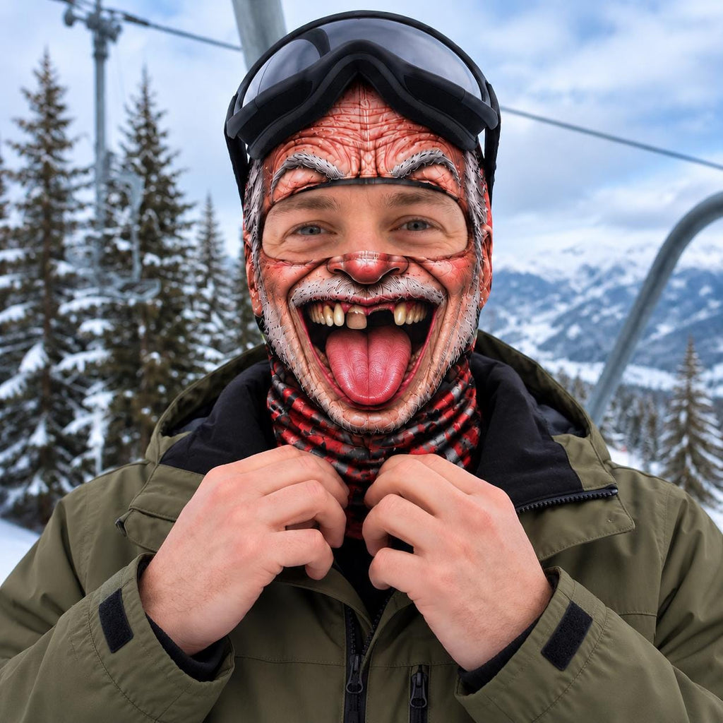 Custom Funny Face Ski Mask, Personalized Balaclava for Ski Lovers, Novelty Winter Face Covering, Birthday Gift for Skier