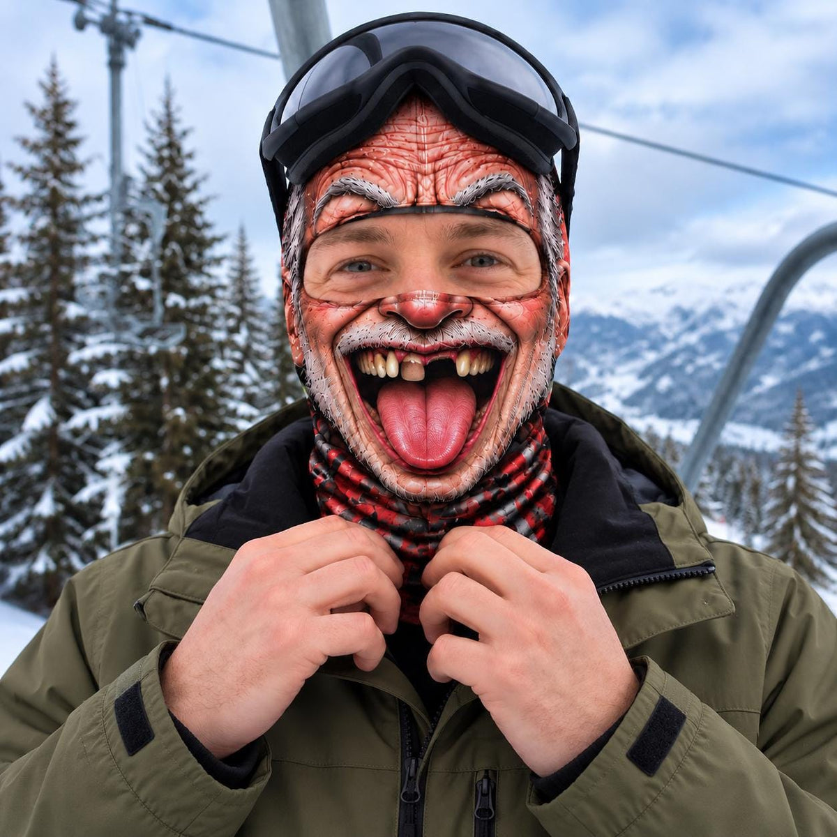 Custom Funny Face Ski Mask, Personalized Balaclava for Ski Lovers, Novelty Winter Face Covering, Birthday Gift for Skier