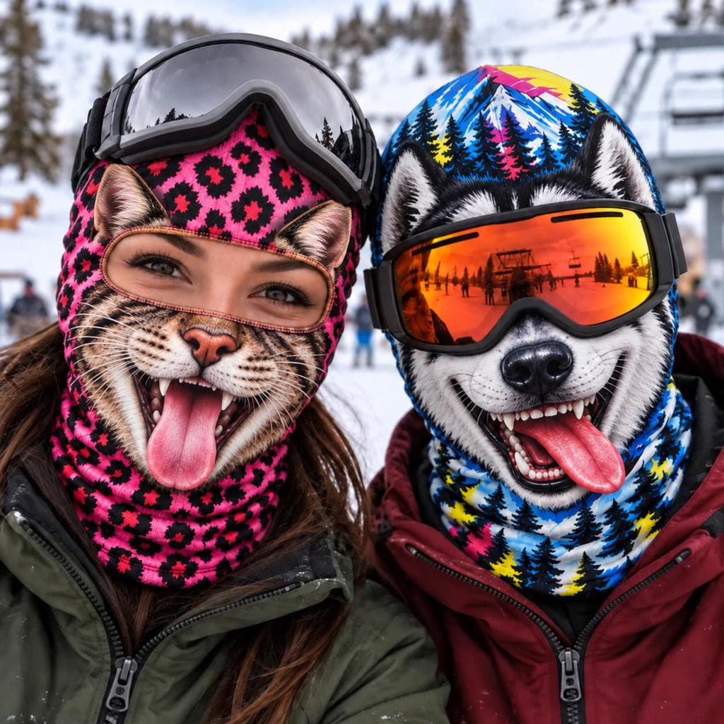 Custom Funny Face Ski Mask, Personalized Ski Lovers Gift, Ski Happens Balaclava,  Birthday Gift for Skier, Novelty Winter Ski Accessory