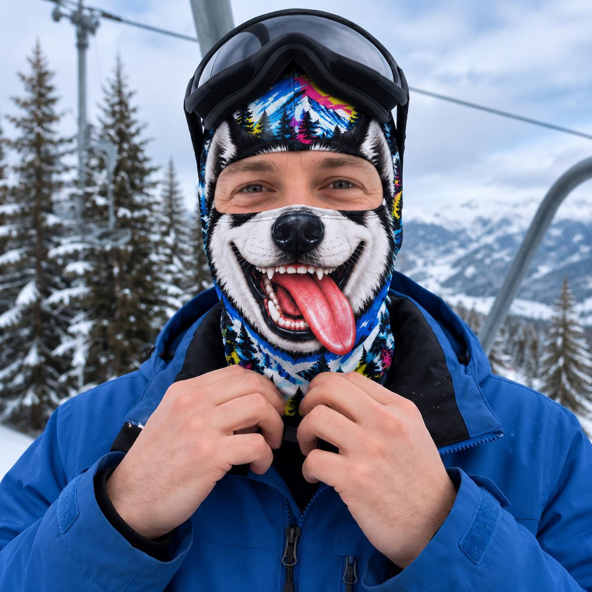Custom Funny Face Ski Mask, Personalized Ski Lovers Gift, Ski Happens Balaclava,  Birthday Gift for Skier, Novelty Winter Ski Accessory