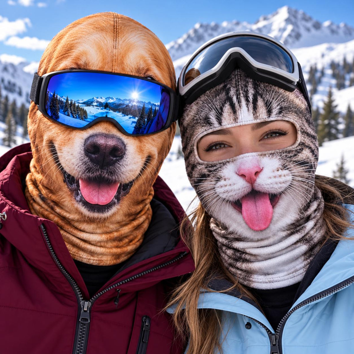 Custom Pet Face Ski Mask, Personalized Dog Balaclava for Ski Lovers, Novelty Winter Face Covering, Funny Snowboarding Gift, Ski Trip Gift