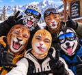 Funny Animal Face Balaclava Set, Winter Ski Mask, Couple Costume Gift