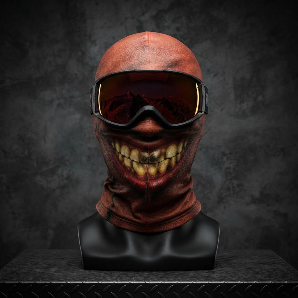 Funny Creepy Smile Balaclava Face Mask, Ski Mask for Men, Snowboard Winter Face Cover, Novelty Outdoor Mask, Unique Gift shown in an AI-generated listing photo