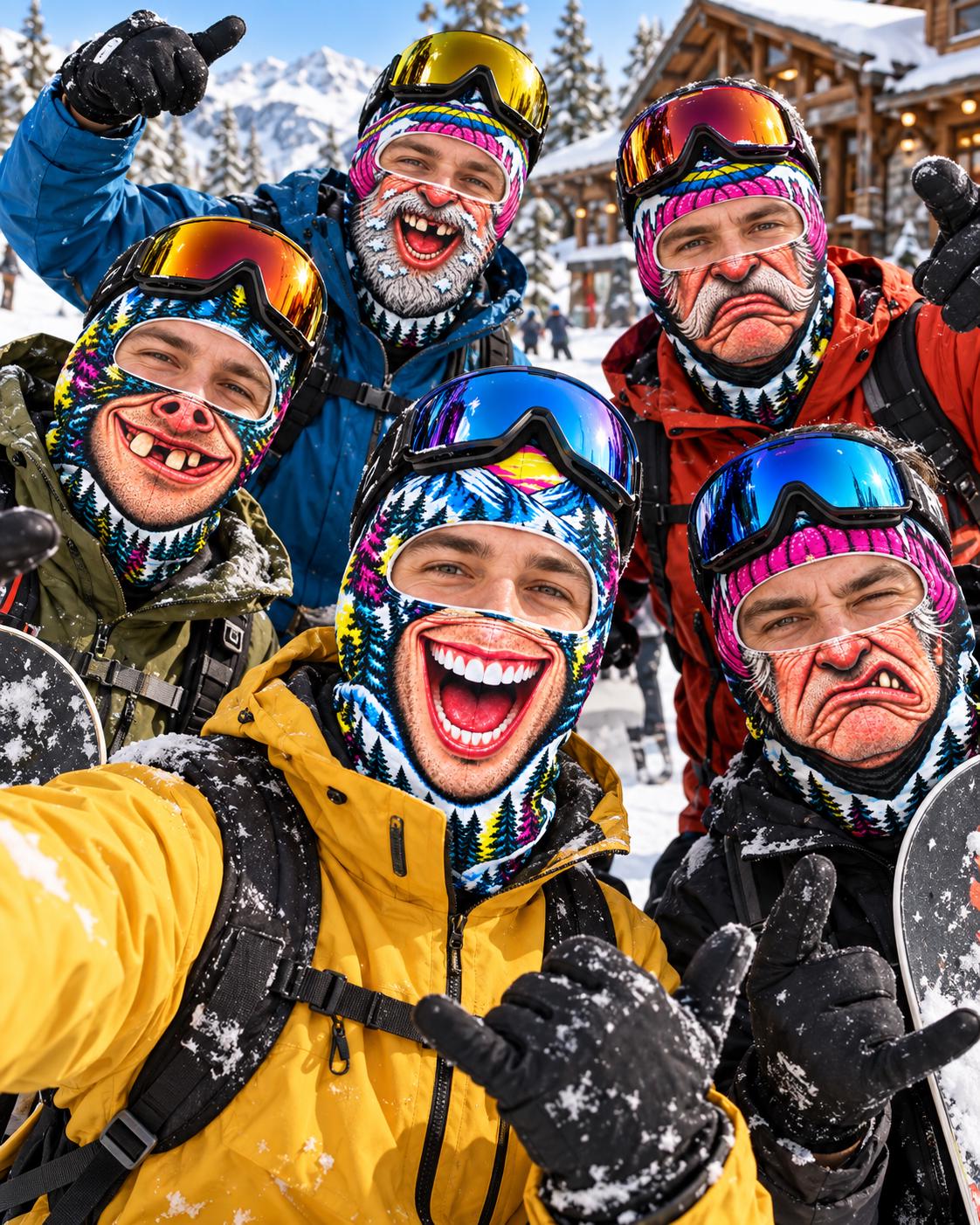 Funny Printed Ski Balaclava, Novelty Winter Face Mask, Custom Snow Gift