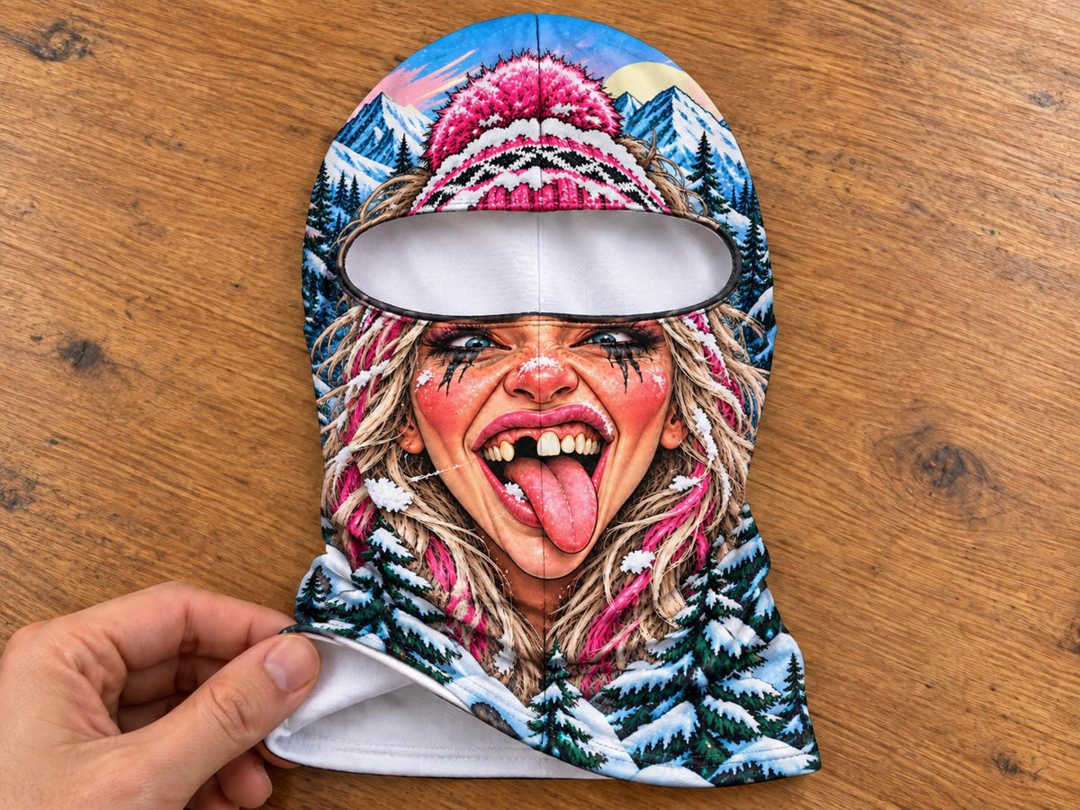 Funny Printed Ski Balaclava, Novelty Winter Face Mask, Custom Snow Gift