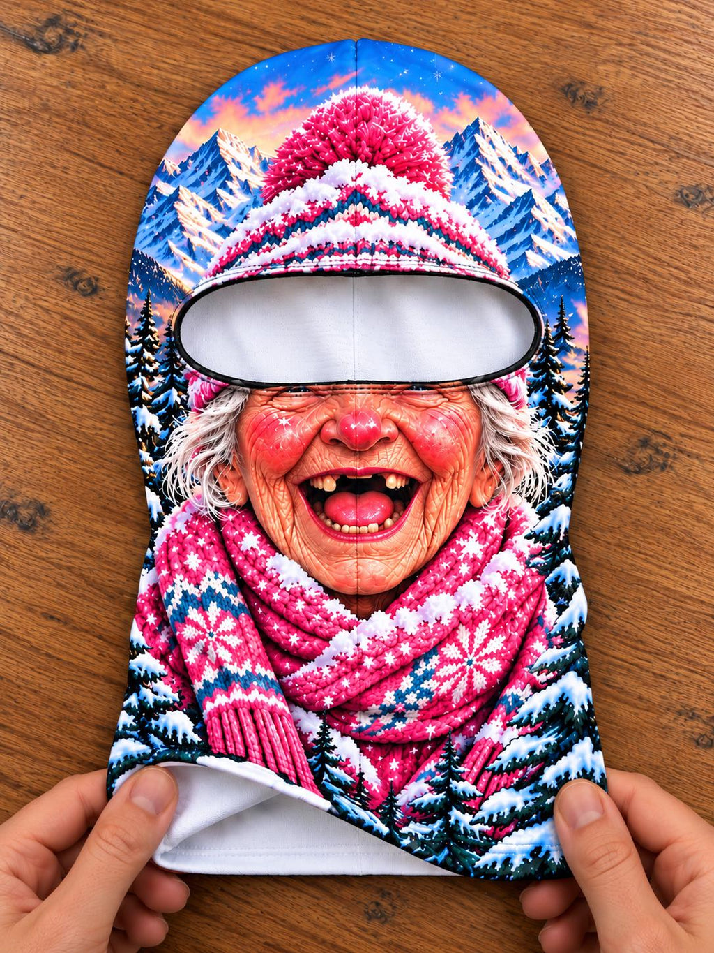 Funny Printed Ski Balaclava, Novelty Winter Face Mask, Custom Snow Gift